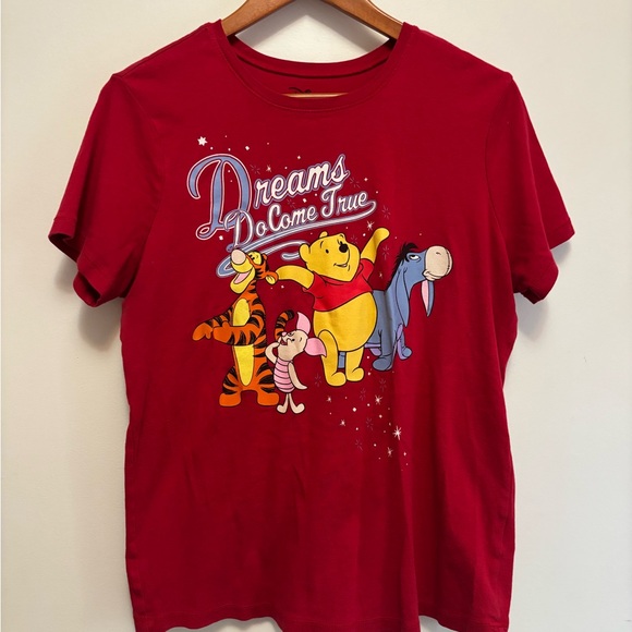 Disney Tops - Vintage Disney Red Women T-Shirt with Winnie the Pooh and Friends
